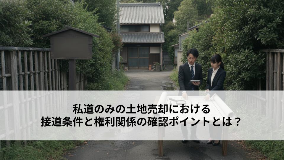 私道のみの土地売却における接道条件と権利関係の確認ポイントとは？
