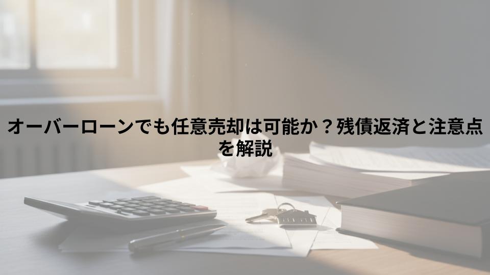 オーバーローンでも任意売却は可能か？残債返済と注意点を解説